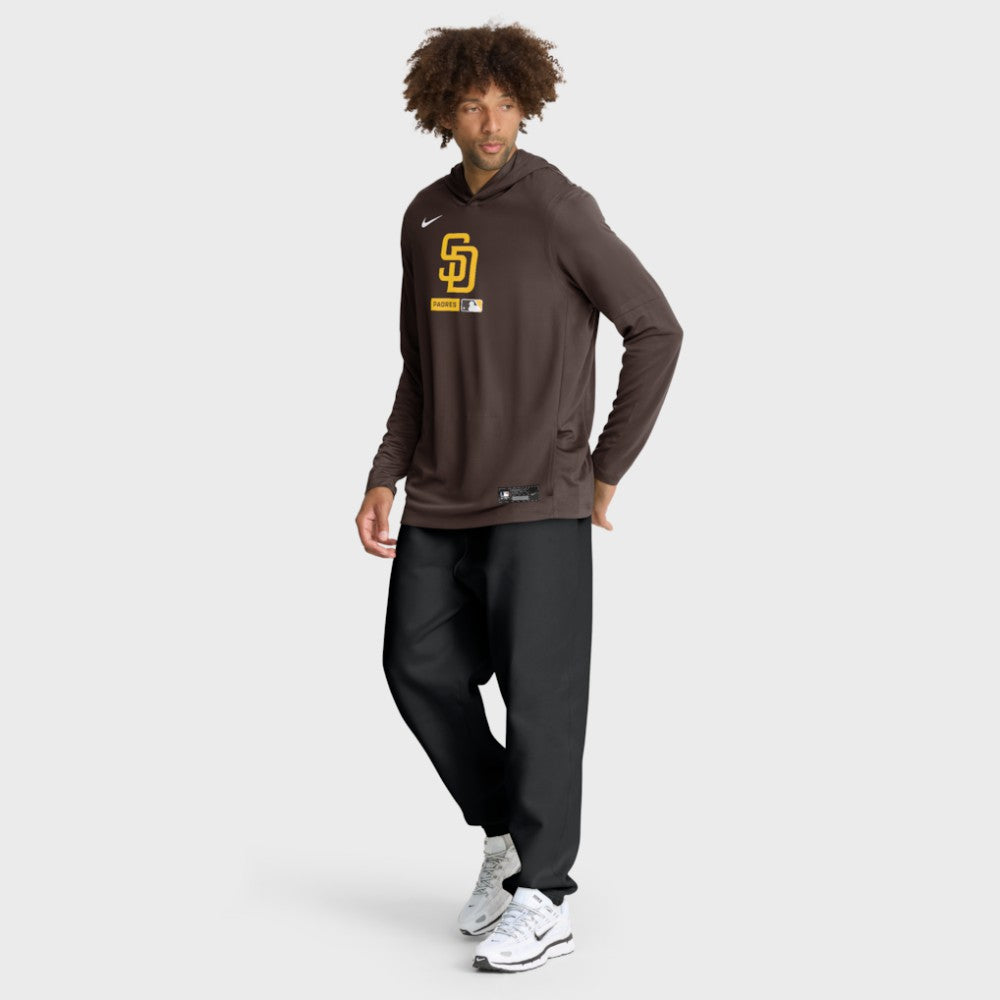 San Diego Padres Nike Authentic Collection Dri-FIT Long Sleeve Hooded T-Shirt - MLB