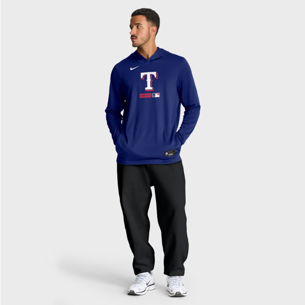 Texas Rangers Nike Authentic Collection Dri-FIT Long Sleeve Hooded T-Shirt - MLB