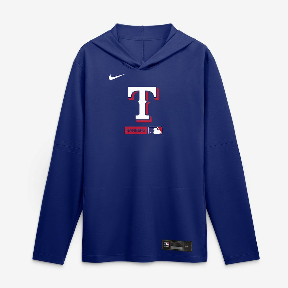 Texas Rangers Nike Authentic Collection Dri-FIT Long Sleeve Hooded T-Shirt - MLB
