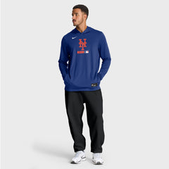 New York Mets Nike Authentic Collection Dri-FIT Long Sleeve Hooded T-Shirt - MLB