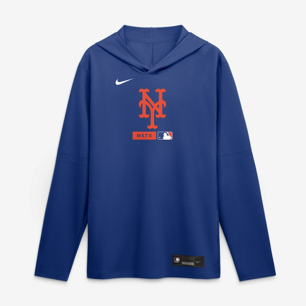 New York Mets Nike Authentic Collection Dri-FIT Long Sleeve Hooded T-Shirt - MLB