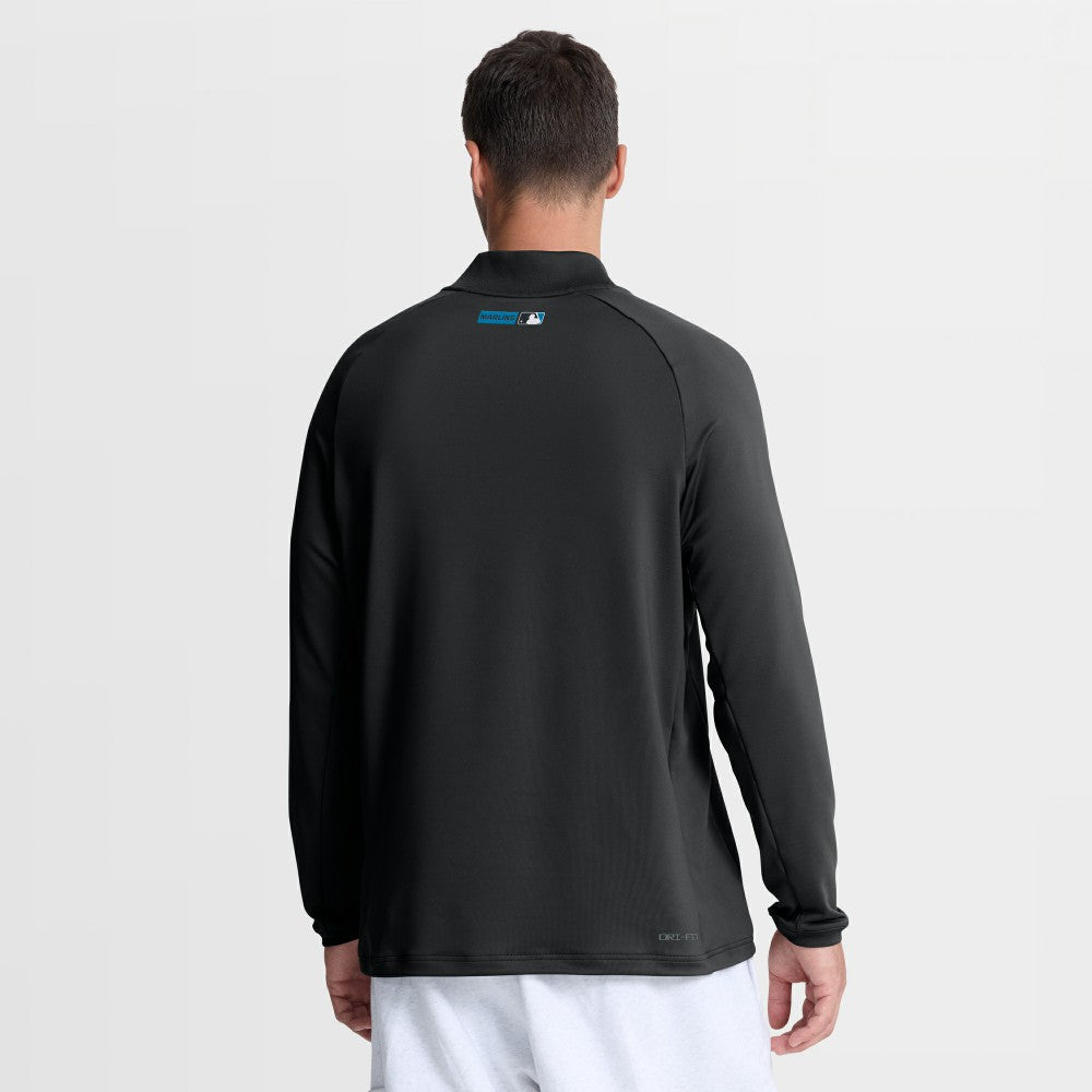 Miami Marlins Nike Authentic Collection Dri-FIT Raglan Half-Zip Pullover - MLB