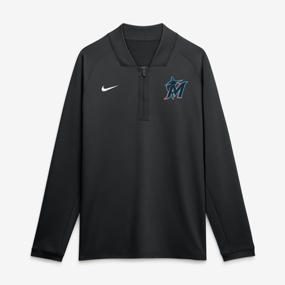 Miami Marlins Nike Authentic Collection Dri-FIT Raglan Half-Zip Pullover - MLB