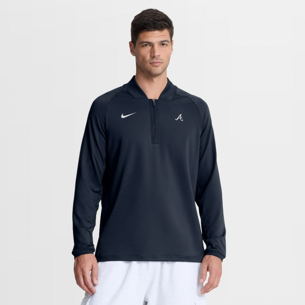 Atlanta Braves Nike Authentic Collection Dri-FIT Raglan Half-Zip Pullover - MLB