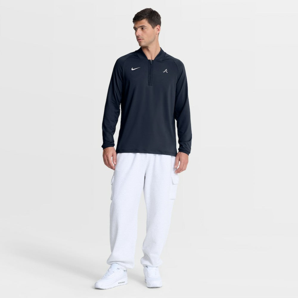 Atlanta Braves Nike Authentic Collection Dri-FIT Raglan Half-Zip Pullover - MLB