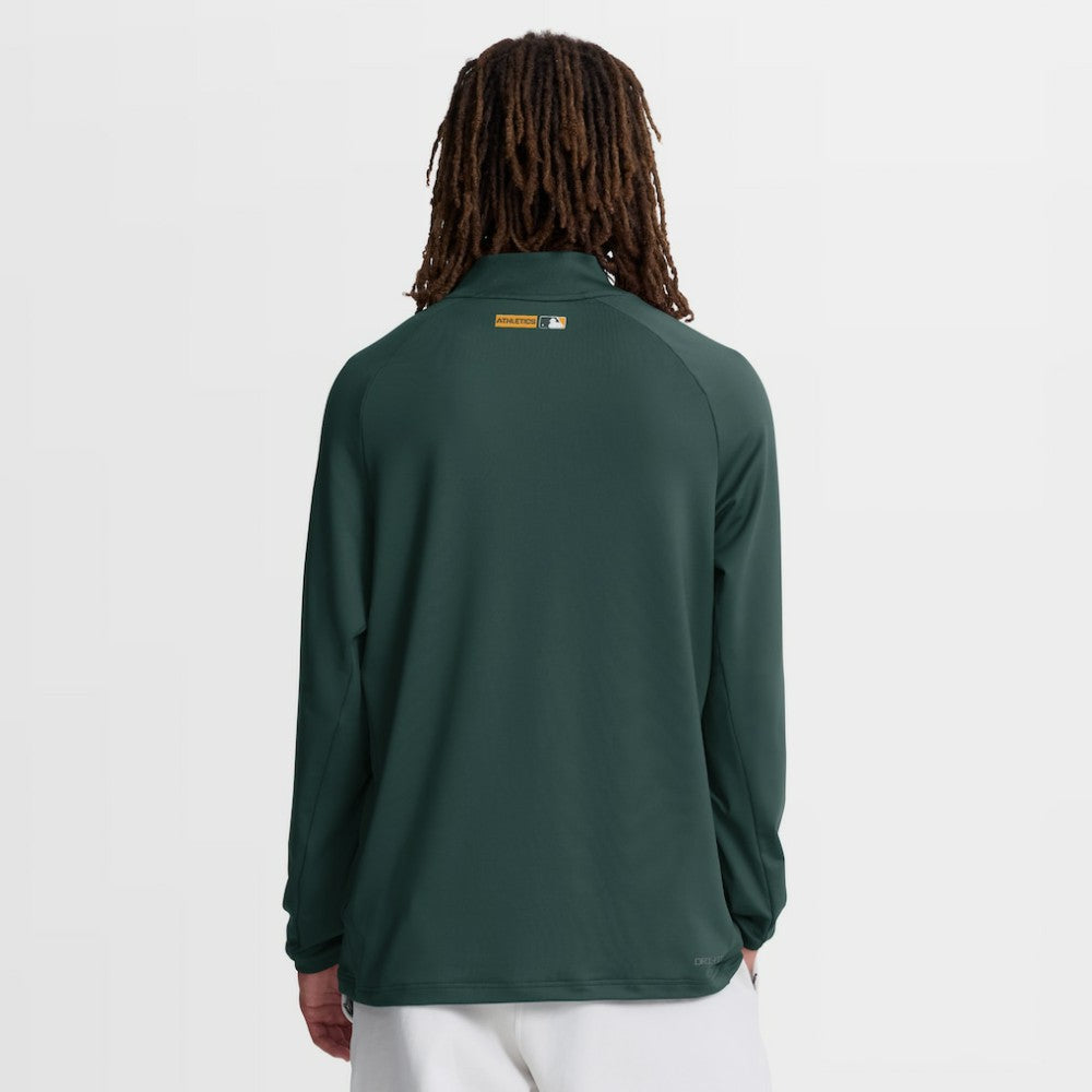 Athletics Nike Authentic Collection Dri-FIT Raglan Half-Zip Pullover - MLB