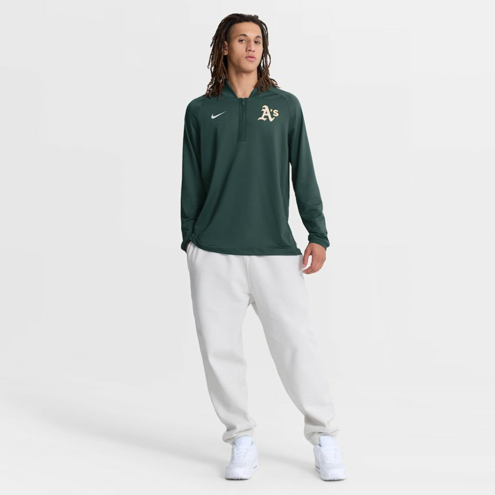 Athletics Nike Authentic Collection Dri-FIT Raglan Half-Zip Pullover - MLB
