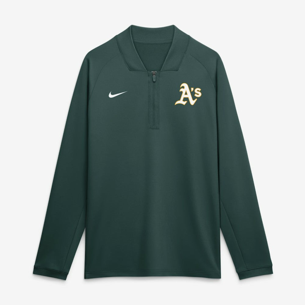 Athletics Nike Authentic Collection Dri-FIT Raglan Half-Zip Pullover - MLB