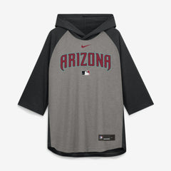 Arizona Diamondbacks Nike Authentic Collection Flux Dri-FIT Raglan 3/4-Sleeve Hooded T-Shirt - MLB