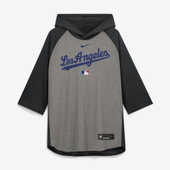 Los Angeles Dodgers Nike Authentic Collection Flux Dri-FIT Raglan 3/4-Sleeve Hooded T-Shirt - MLB