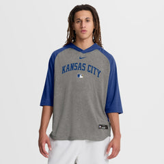 Kansas City Royals Nike Authentic Collection Flux Dri-FIT Raglan 3/4-Sleeve Hooded T-Shirt - MLB