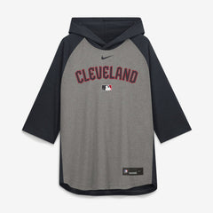 Cleveland Guardians Nike Authentic Collection Flux Dri-FIT Raglan 3/4-Sleeve Hooded T-Shirt - MLB