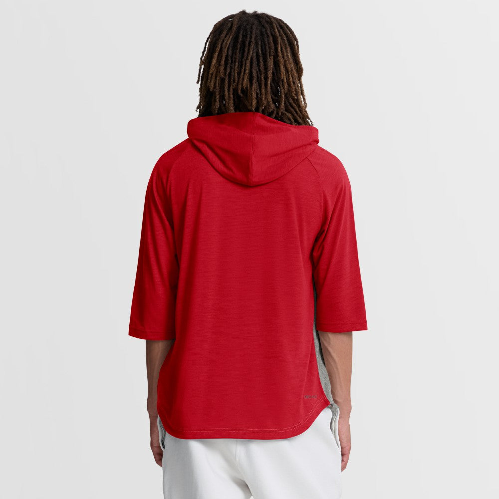 Cincinnati Reds Nike Authentic Collection Flux Dri-FIT Raglan 3/4-Sleeve Hooded T-Shirt - MLB
