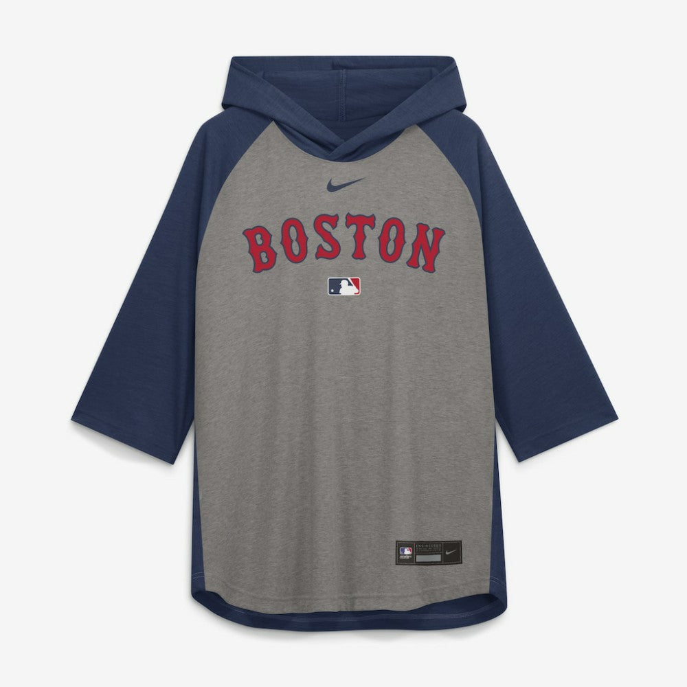 Boston Red Sox Nike Authentic Collection Flux Dri-FIT Raglan 3/4-Sleeve Hooded T-Shirt - MLB