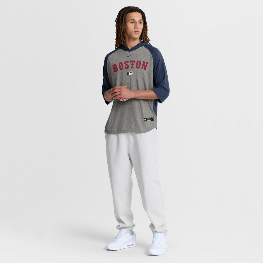 Boston Red Sox Nike Authentic Collection Flux Dri-FIT Raglan 3/4-Sleeve Hooded T-Shirt - MLB