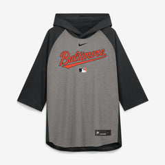 Baltimore Orioles Nike Authentic Collection Flux Dri-FIT Raglan 3/4-Sleeve Hooded T-Shirt - MLB