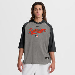 Baltimore Orioles Nike Authentic Collection Flux Dri-FIT Raglan 3/4-Sleeve Hooded T-Shirt - MLB