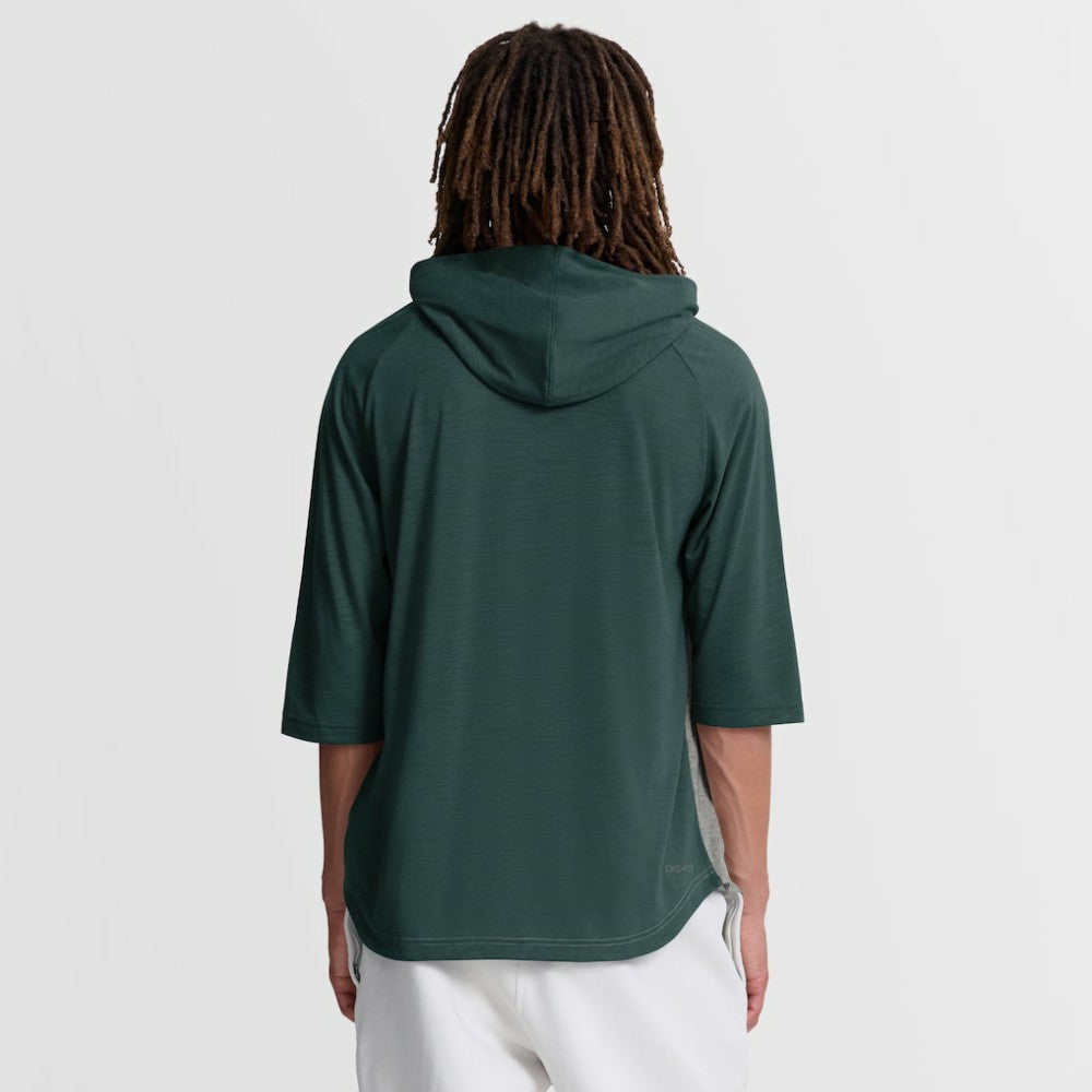 Athletics Nike Authentic Collection Flux Dri-FIT Raglan 3/4-Sleeve Hooded T-Shirt - MLB