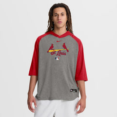 St. Louis Cardinals Nike Authentic Collection Flux Dri-FIT Raglan 3/4-Sleeve Hooded T-Shirt - MLB