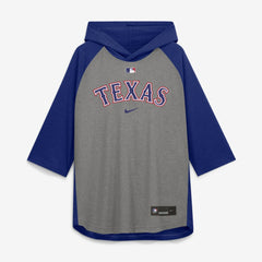 Texas Rangers Nike Authentic Collection Flux Dri-FIT Raglan 3/4-Sleeve Hooded T-Shirt - MLB