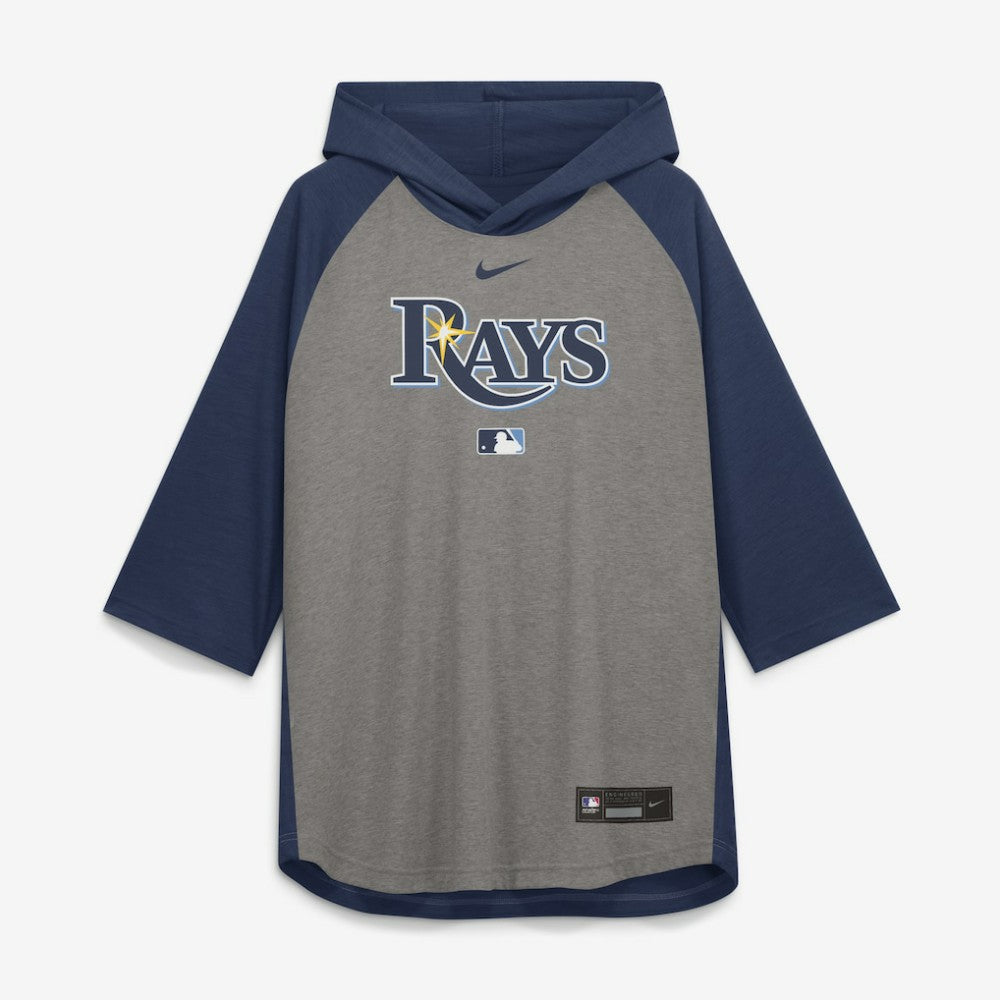 Tampa Bay Rays Nike Authentic Collection Flux Dri-FIT Raglan 3/4-Sleeve Hooded T-Shirt - MLB