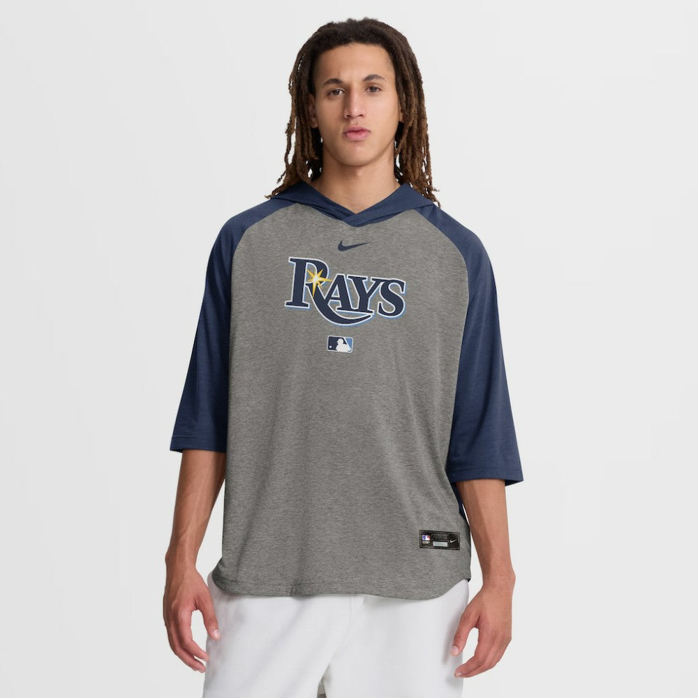 Tampa Bay Rays Nike Authentic Collection Flux Dri-FIT Raglan 3/4-Sleeve Hooded T-Shirt - MLB