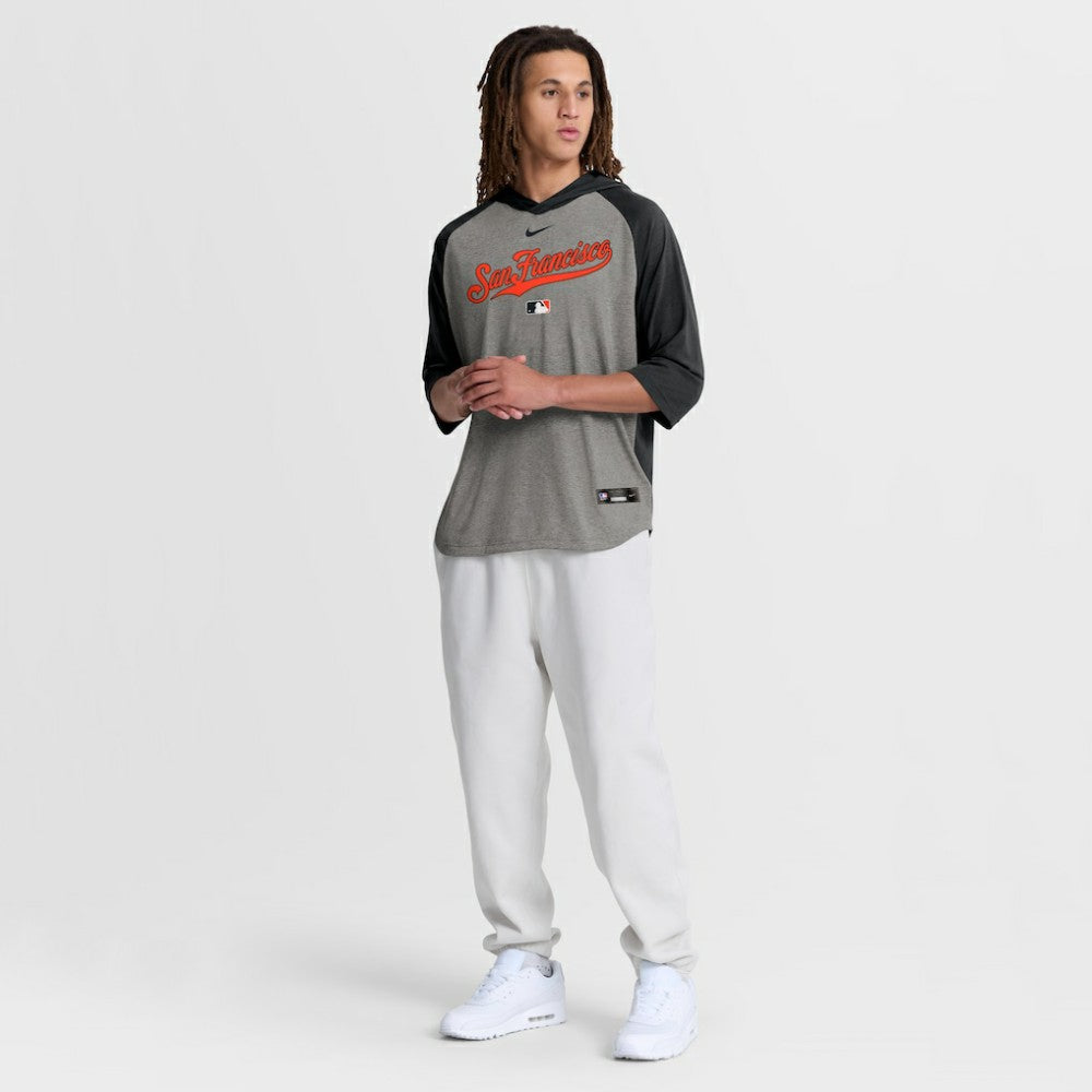 San Francisco Giants Nike Authentic Collection Flux Dri-FIT Raglan 3/4-Sleeve Hooded T-Shirt - MLB