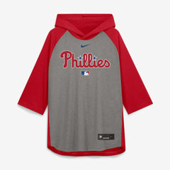 Philadelphia Phillies Nike Authentic Collection Flux Dri-FIT Raglan 3/4-Sleeve Hooded T-Shirt - MLB