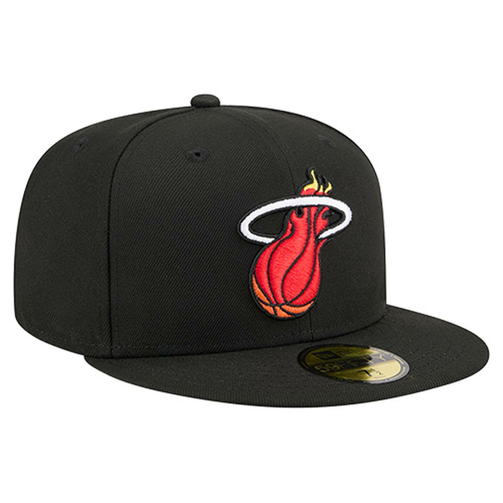 Miami Heat Core Logo 59FIFTY Fitted Hat Black - NBA