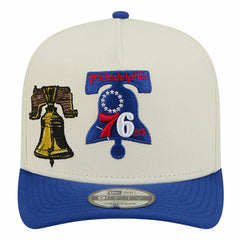 Philadelphia 76ers Illustrated Mascot 2-Toned Pre-Curved A-Frame 9FIFTY Adjustable Hat Cream - NBA
