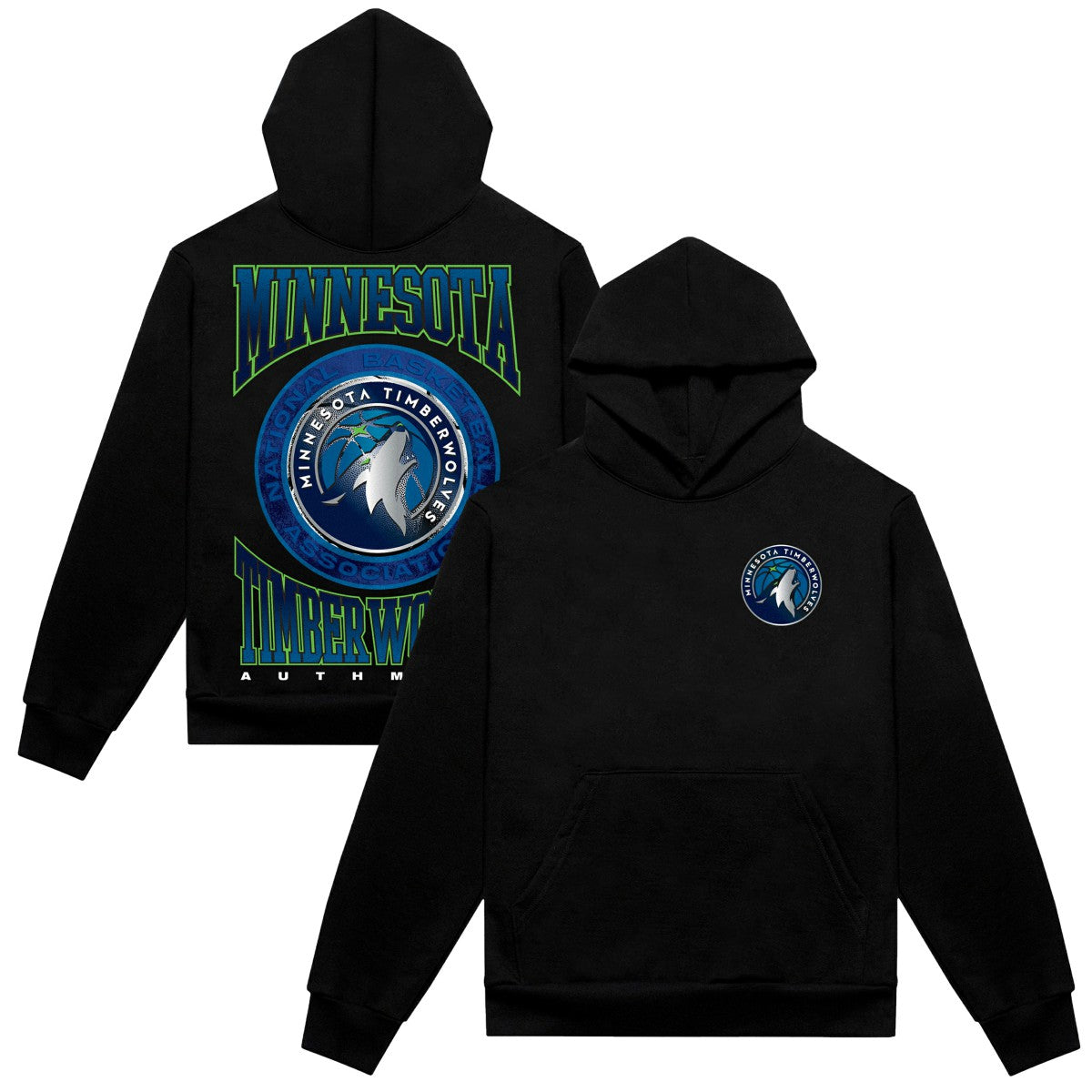 Minnesota Timberwolves Authmade Vintage Metal Premium Heavyweight Pullover Hoodie Black - NBA