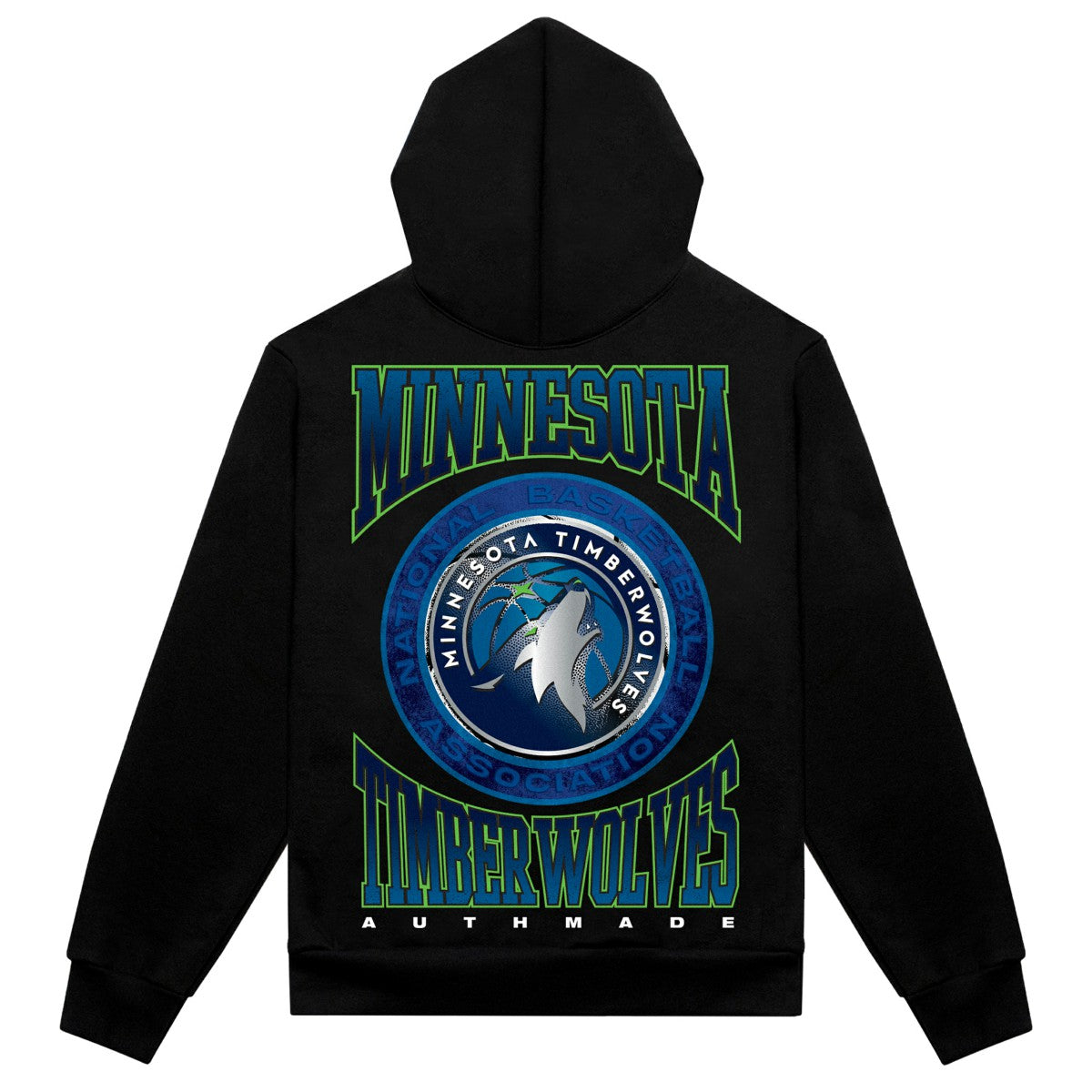 Minnesota Timberwolves Authmade Vintage Metal Premium Heavyweight Pullover Hoodie Black - NBA