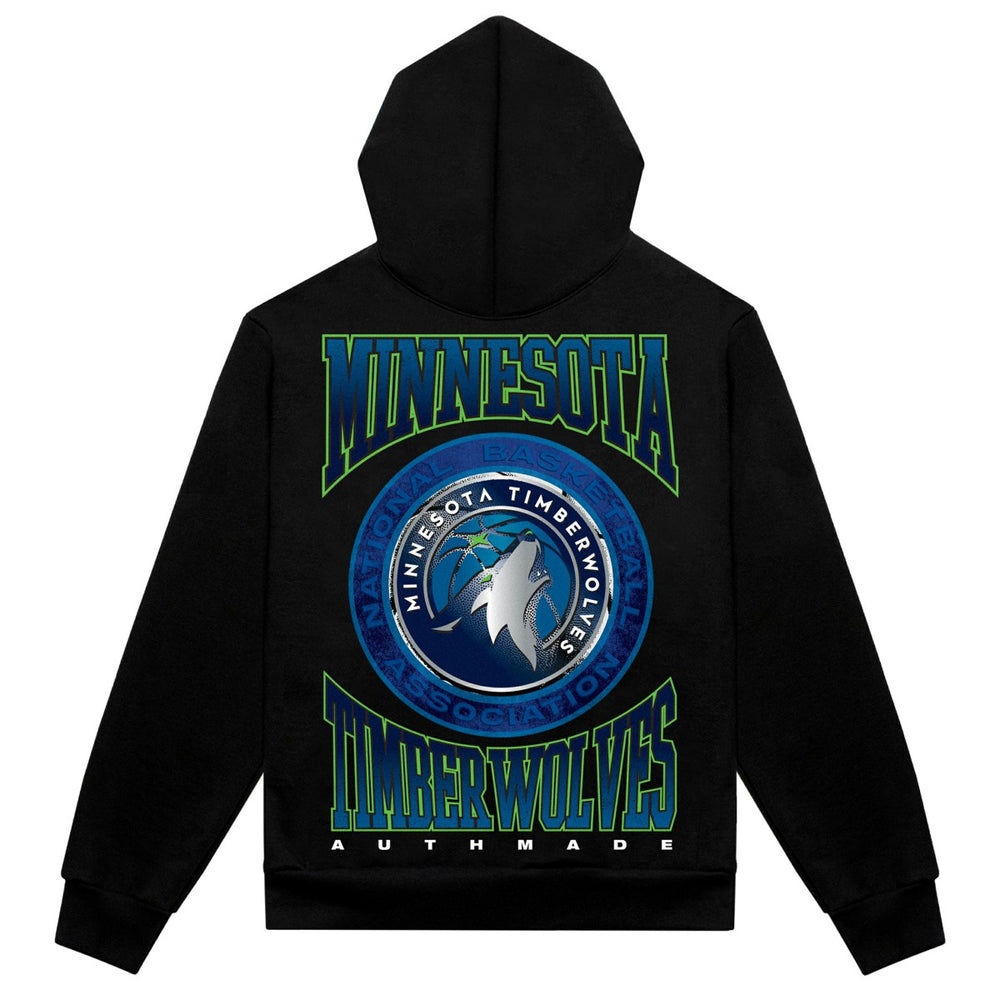 Minnesota Timberwolves Authmade Vintage Metal Premium Heavyweight Pullover Hoodie Black - NBA