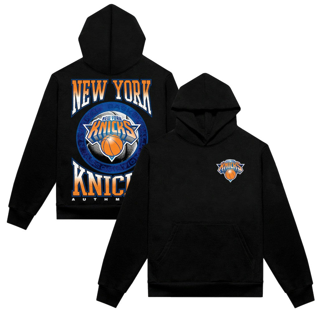 New York Knicks Authmade Vintage Metal Premium Heavyweight Pullover Hoodie Black - NBA