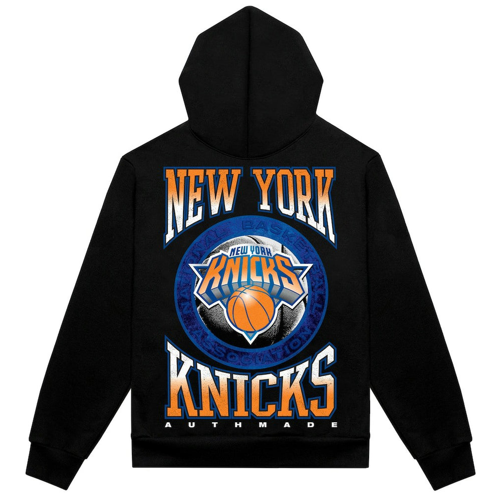 New York Knicks Authmade Vintage Metal Premium Heavyweight Pullover Hoodie Black - NBA