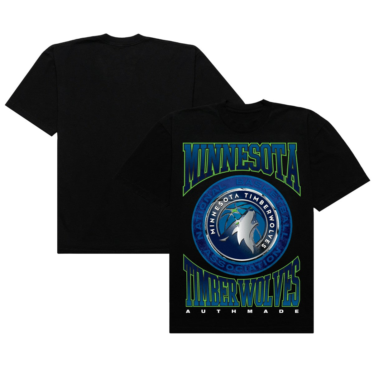 Minnesota Timberwolves Authmade Vintage Metal Premium Heavyweight T-Shirt Black - NBA