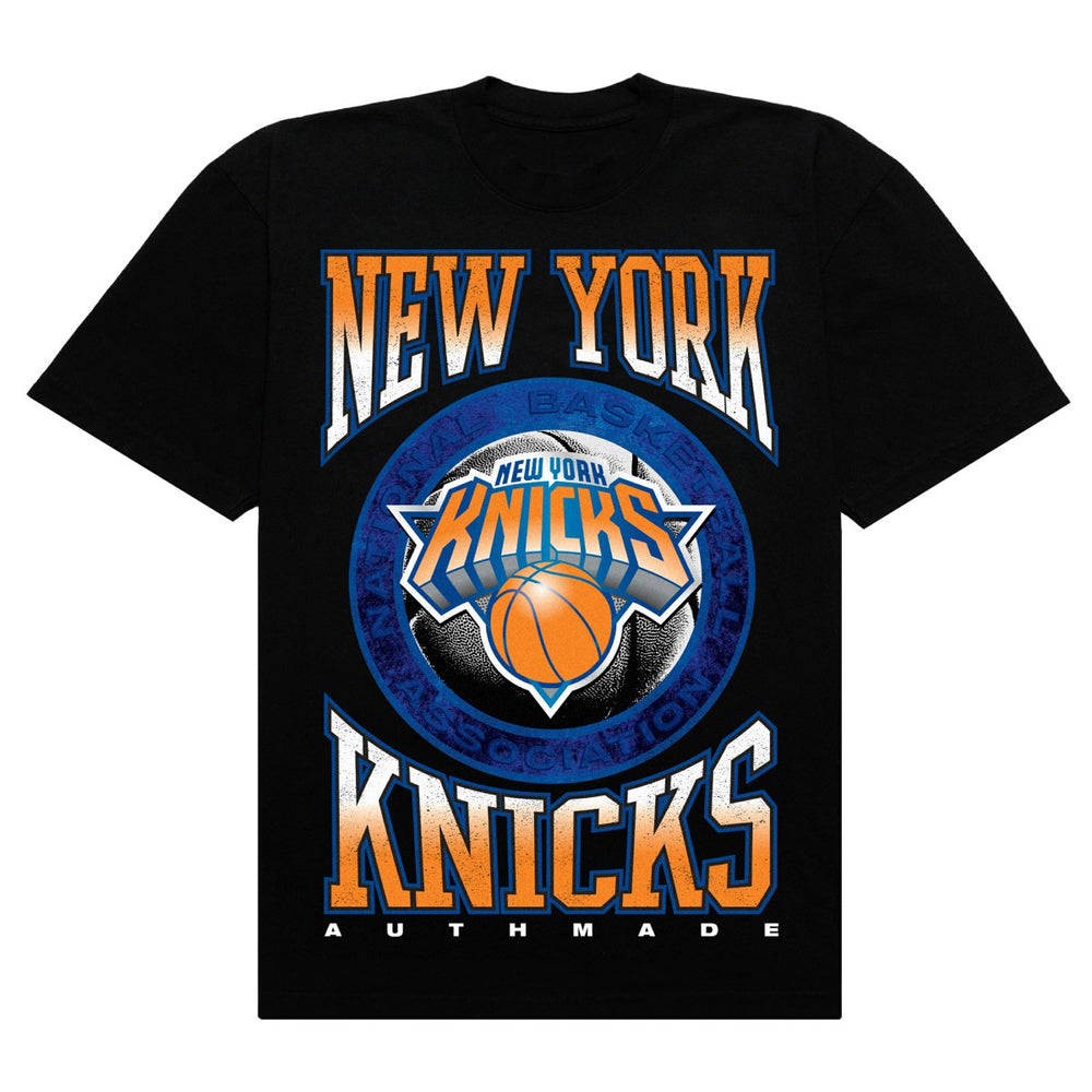 New York Knicks Authmade Vintage Metal Premium Heavyweight T-Shirt Black - NBA