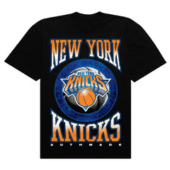 New York Knicks Authmade Vintage Metal Premium Heavyweight T-Shirt Black - NBA