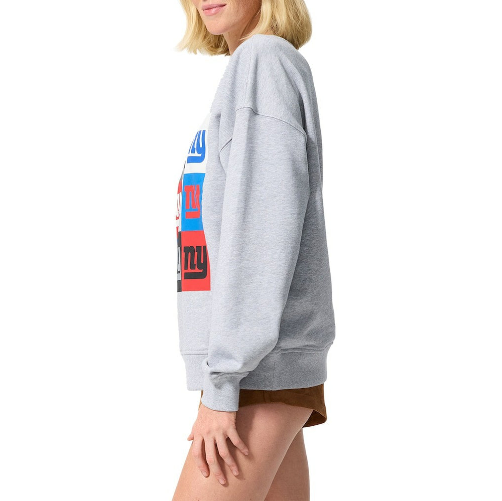 New York Giants Terez Women's Technicolor Oversized Sweatshirt Gray | NFL