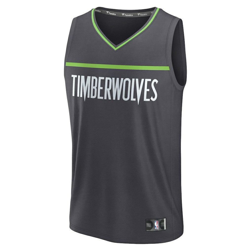 Minnesota Timberwolves Fastbreak Custom Jersey Statement Edition Anthracite - NBA