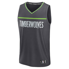 Minnesota Timberwolves Fastbreak Custom Jersey Statement Edition Anthracite - NBA