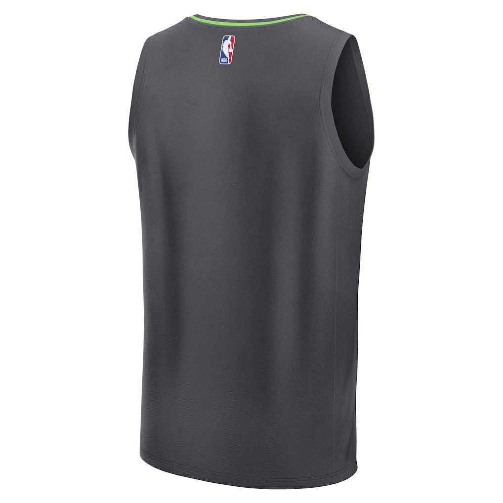 Minnesota Timberwolves Fastbreak Custom Jersey Statement Edition Anthracite - NBA