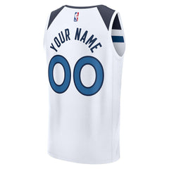 Minnesota Timberwolves Fastbreak Custom Jersey Association Edition White - NBA