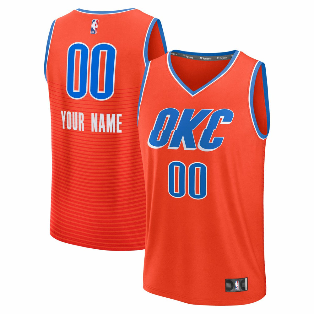 Oklahoma City Thunder Fast Break Custom Jersey Statement Edition Orange - NBA