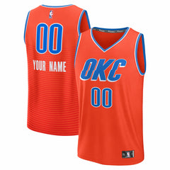 Oklahoma City Thunder Fast Break Custom Jersey Statement Edition Orange - NBA