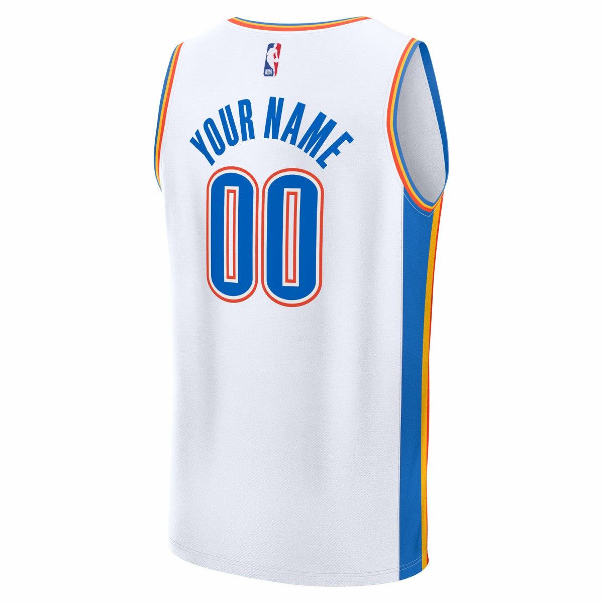 Oklahoma City Thunder Fast Break Custom Jersey Association Edition White - NBA