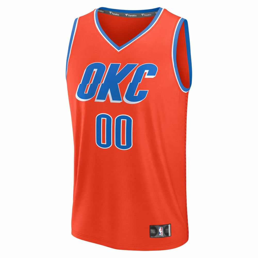 Oklahoma City Thunder Youth Fast Break Custom Jersey Statement Edition Orange - NBA