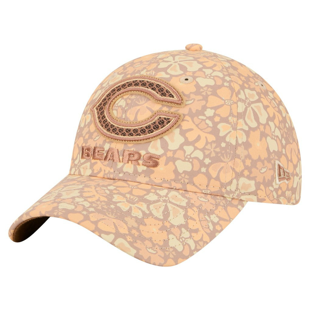 Chicago Bears New Era Women's Floral 9TWENTY Adjustable Hat Tan | NFL