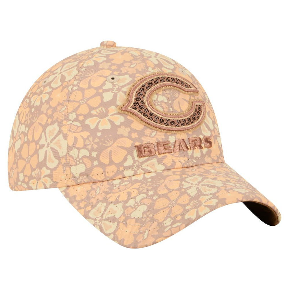 Chicago Bears New Era Women's Floral 9TWENTY Adjustable Hat Tan | NFL