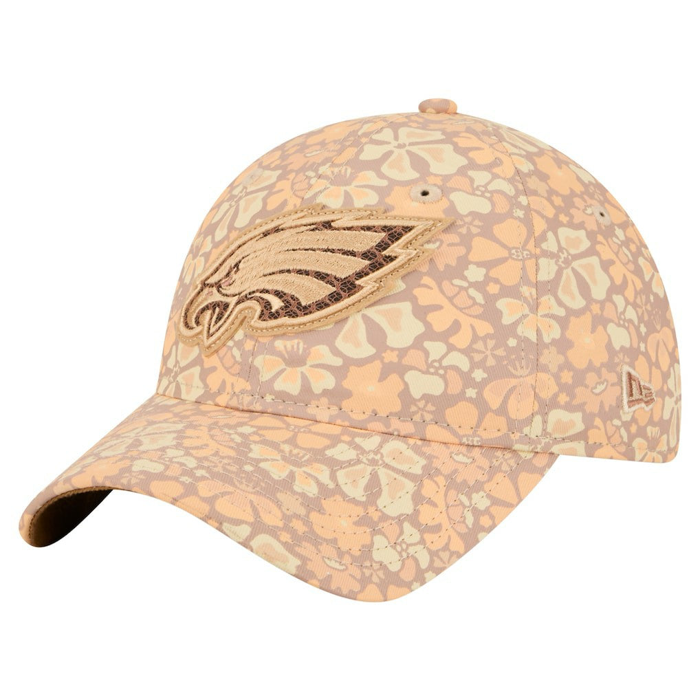 Philadelphia Eagles New Era Women's Floral 9TWENTY Adjustable Hat Tan | NFL